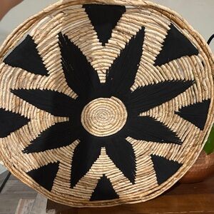 Artisan Woven Black and Tan Basket